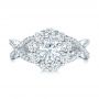 14k White Gold Custom Diamond Halo Engagement Ring - Top View -  100874 - Thumbnail
