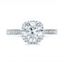  Platinum Platinum Custom Diamond Halo Engagement Ring - Top View -  101183 - Thumbnail