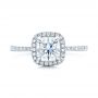  Platinum Custom Diamond Halo Engagement Ring - Top View -  101224 - Thumbnail