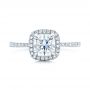  Platinum Custom Diamond Halo Engagement Ring - Top View -  101224 - Thumbnail