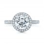  Platinum Custom Diamond Halo Engagement Ring - Top View -  101726 - Thumbnail