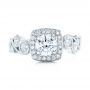  Platinum Platinum Custom Diamond Halo Engagement Ring - Top View -  102021 - Thumbnail