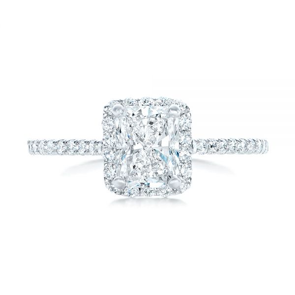  Platinum Custom Diamond Halo Engagement Ring - Top View -  102434