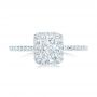  Platinum Custom Diamond Halo Engagement Ring - Top View -  102434 - Thumbnail