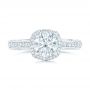 18k White Gold 18k White Gold Custom Diamond Halo Engagement Ring - Top View -  102468 - Thumbnail