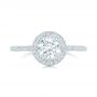 18k White Gold Custom Diamond Halo Engagement Ring - Top View -  102692 - Thumbnail