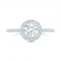 18k White Gold Custom Diamond Halo Engagement Ring - Top View -  102692 - Thumbnail