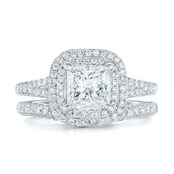 Custom Diamond Halo Engagement Ring - Image