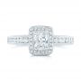 18k White Gold 18k White Gold Custom Diamond Halo Engagement Ring - Top View -  102813 - Thumbnail