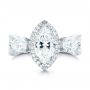 14k White Gold 14k White Gold Custom Diamond Halo Engagement Ring - Top View -  102873 - Thumbnail