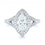 18k White Gold Custom Diamond Halo Engagement Ring - Top View -  102910 - Thumbnail