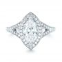 18k White Gold Custom Diamond Halo Engagement Ring - Top View -  102910 - Thumbnail