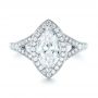  Platinum Platinum Custom Diamond Halo Engagement Ring - Top View -  102910 - Thumbnail