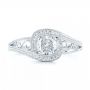 18k White Gold 18k White Gold Custom Diamond Halo Engagement Ring - Top View -  102936 - Thumbnail