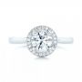 18k White Gold 18k White Gold Custom Diamond Halo Engagement Ring - Top View -  103002 - Thumbnail