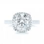 18k White Gold 18k White Gold Custom Diamond Halo Engagement Ring - Top View -  103005 - Thumbnail