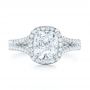  Platinum Custom Diamond Halo Engagement Ring - Top View -  103353 - Thumbnail