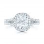 14k White Gold 14k White Gold Custom Diamond Halo Engagement Ring - Top View -  103353 - Thumbnail