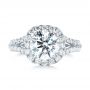  Platinum Custom Diamond Halo Engagement Ring - Top View -  103357 - Thumbnail