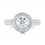 14k White Gold 14k White Gold Custom Diamond Halo Engagement Ring - Top View -  103394 - Thumbnail