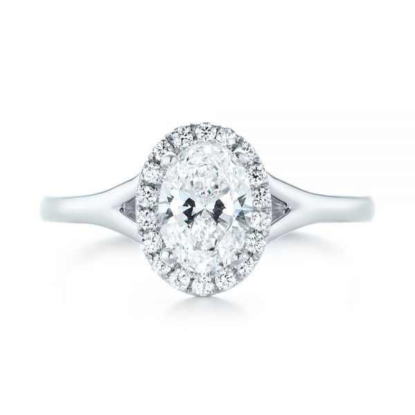  Platinum Platinum Custom Diamond Halo Engagement Ring - Top View -  103413