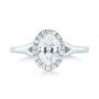 14k White Gold Custom Diamond Halo Engagement Ring - Top View -  103413 - Thumbnail