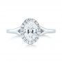 14k White Gold Custom Diamond Halo Engagement Ring - Top View -  103413 - Thumbnail