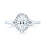  Platinum Platinum Custom Diamond Halo Engagement Ring - Top View -  103413 - Thumbnail