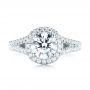 18k White Gold Custom Diamond Halo Engagement Ring - Top View -  103427 - Thumbnail