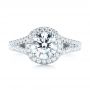  Platinum Platinum Custom Diamond Halo Engagement Ring - Top View -  103427 - Thumbnail