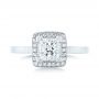 14k White Gold Custom Diamond Halo Engagement Ring - Top View -  103515 - Thumbnail