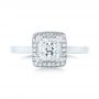 18k White Gold 18k White Gold Custom Diamond Halo Engagement Ring - Top View -  103515 - Thumbnail