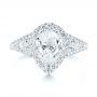 14k White Gold 14k White Gold Custom Diamond Halo Engagement Ring - Top View -  103632 - Thumbnail