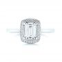 18k White Gold 18k White Gold Custom Diamond Halo Engagement Ring - Top View -  103914 - Thumbnail