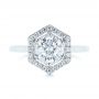 18k White Gold 18k White Gold Custom Diamond Halo Engagement Ring - Top View -  103992 - Thumbnail