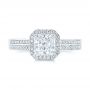 14k White Gold 14k White Gold Custom Diamond Halo Engagement Ring - Top View -  104070 - Thumbnail