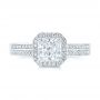  Platinum Custom Diamond Halo Engagement Ring - Top View -  104070 - Thumbnail