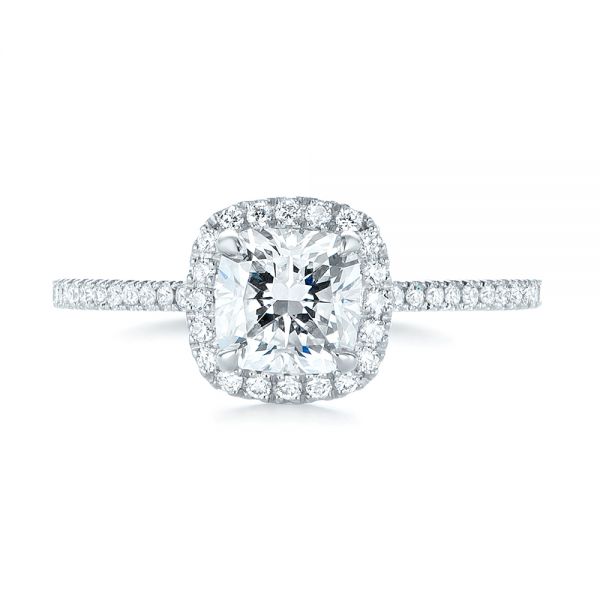  Platinum Platinum Custom Diamond Halo Engagement Ring - Top View -  104686