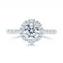 18k White Gold 18k White Gold Custom Diamond Halo Engagement Ring - Top View -  106108 - Thumbnail