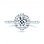 14k White Gold 14k White Gold Custom Diamond Halo Engagement Ring - Top View -  106108 - Thumbnail