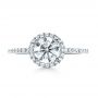 14k White Gold 14k White Gold Custom Diamond Halo Engagement Ring - Top View -  1123 - Thumbnail