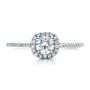 18k White Gold Custom Diamond Halo Engagement Ring - Top View -  1448 - Thumbnail
