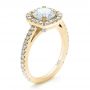 14k Yellow Gold 14k Yellow Gold Custom Diamond Halo Engagement Ring - Three-Quarter View -  100629 - Thumbnail