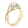 14k Yellow Gold 14k Yellow Gold Custom Diamond Halo Engagement Ring - Three-Quarter View -  100874 - Thumbnail
