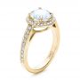18k Yellow Gold 18k Yellow Gold Custom Diamond Halo Engagement Ring - Three-Quarter View -  101726 - Thumbnail