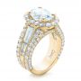 14k Yellow Gold 14k Yellow Gold Custom Diamond Halo Engagement Ring - Three-Quarter View -  102156 - Thumbnail