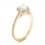 14k Yellow Gold 14k Yellow Gold Custom Diamond Halo Engagement Ring - Three-Quarter View -  102317 - Thumbnail