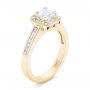 18k Yellow Gold 18k Yellow Gold Custom Diamond Halo Engagement Ring - Three-Quarter View -  102437 - Thumbnail