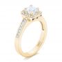 14k Yellow Gold 14k Yellow Gold Custom Diamond Halo Engagement Ring - Three-Quarter View -  102437 - Thumbnail