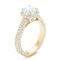 14k Yellow Gold 14k Yellow Gold Custom Diamond Halo Engagement Ring - Three-Quarter View -  102468 - Thumbnail